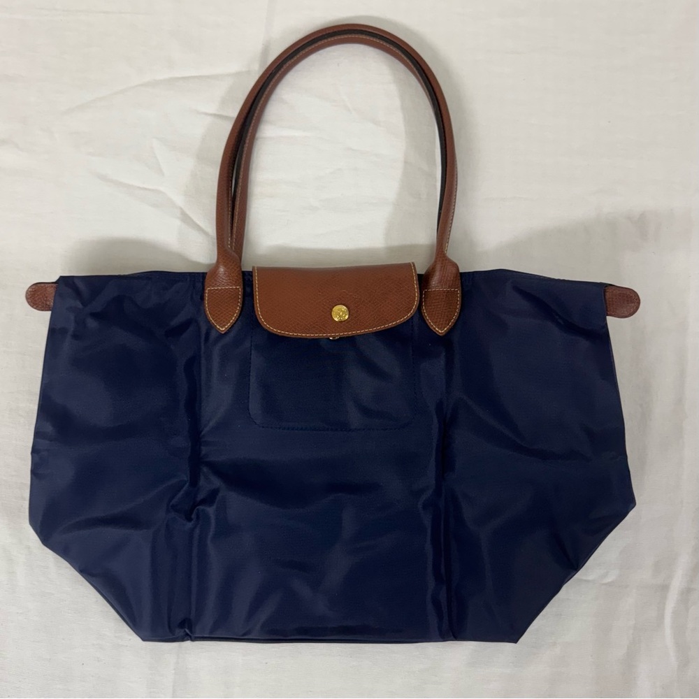 Le Pliage navy M Tote Bag